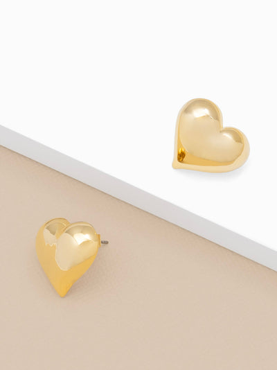Puffed Heart Stud Earring