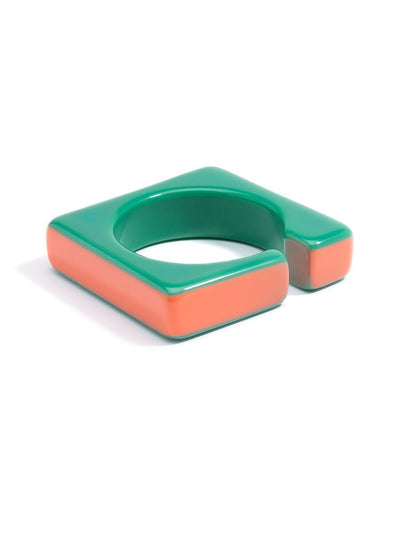 Strong Square Cuff - Turquoise and Coral