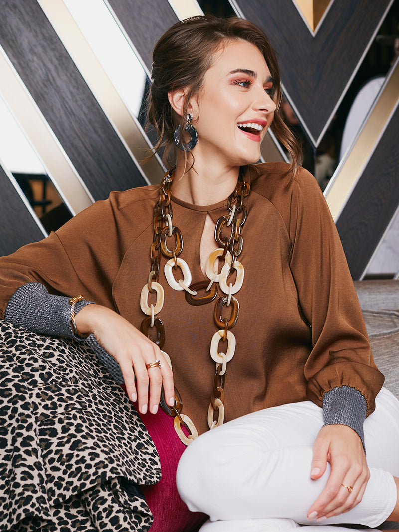 Marbled Links Collar Necklace