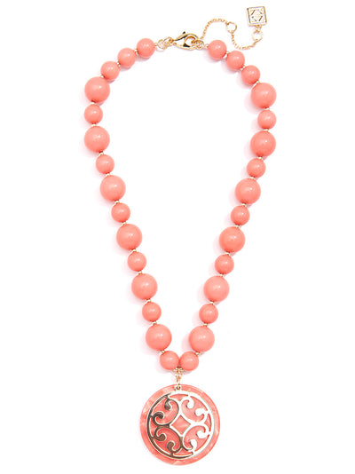 Circle Scroll Chunky Beaded Necklace