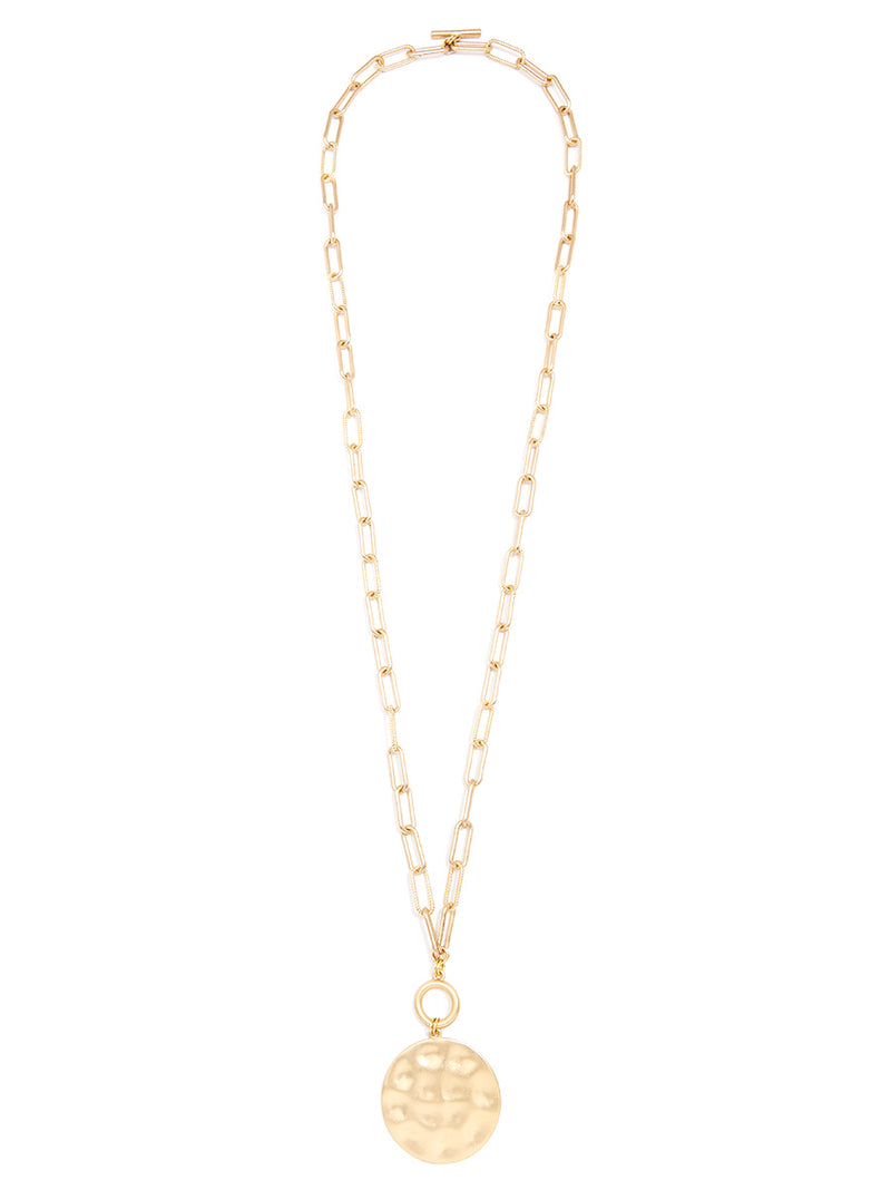 Double-Strand Gold Link Coin Necklace