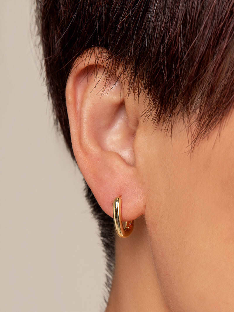 Small Chunky U-Shape Huggie Earring