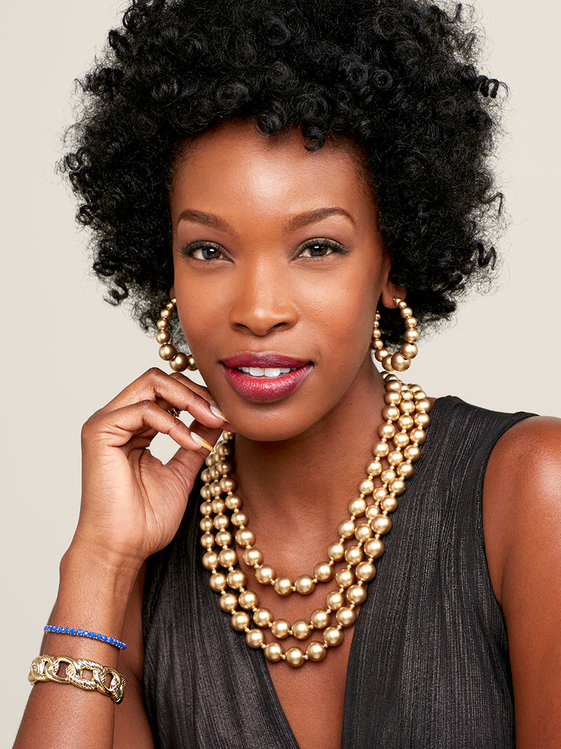 3 Strand Beaded Bib Necklace