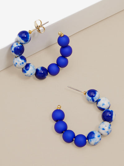 Small Mixed Beads Hoop Earring